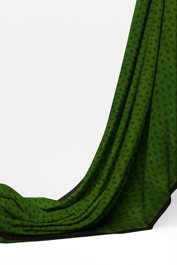 sri kumaran stores chungudi cotton saree leaf green saree with black border 320221213