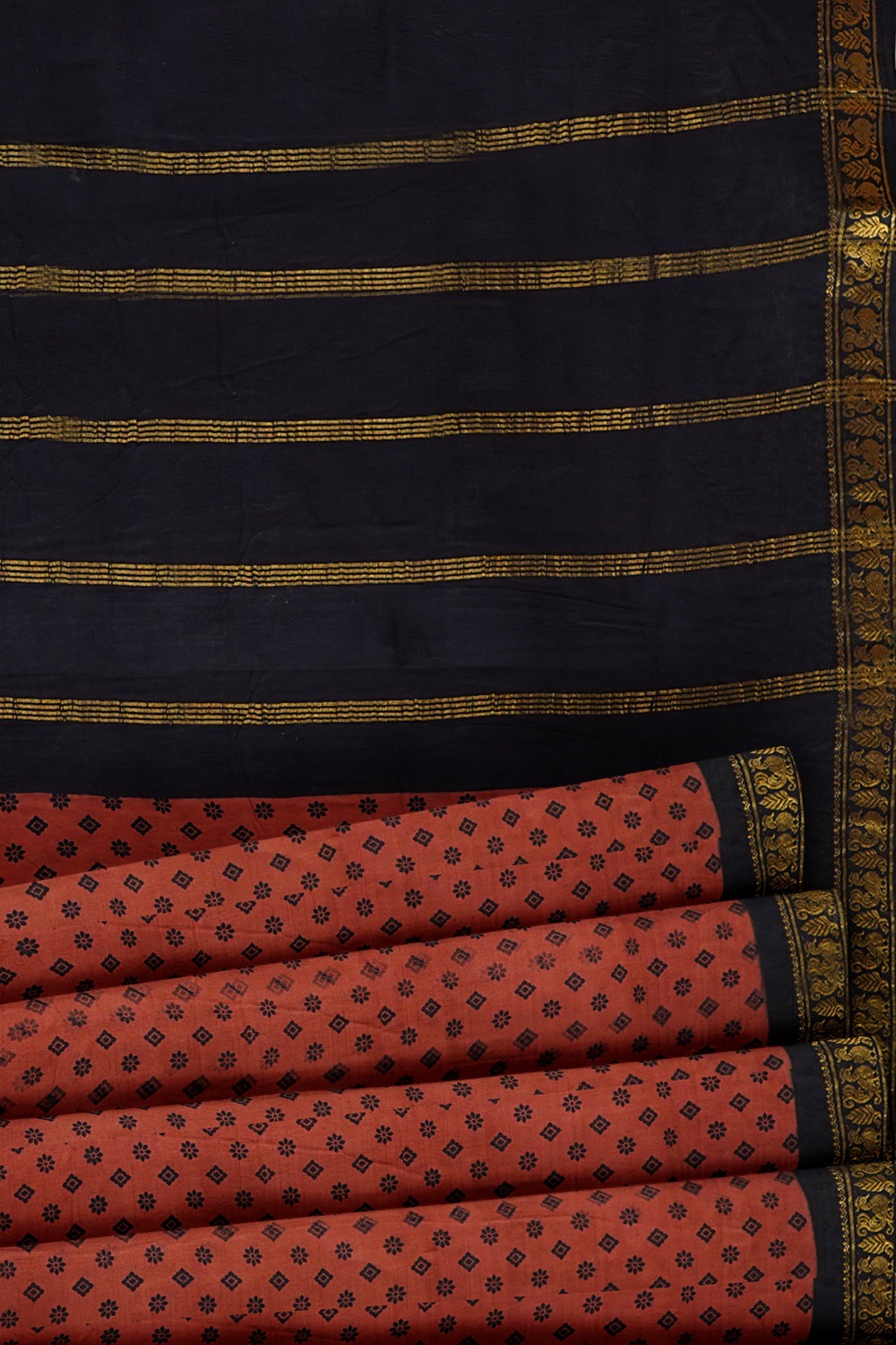 sri kumaran stores chungudi cotton saree pale red saree with dark blue zari border 520221213