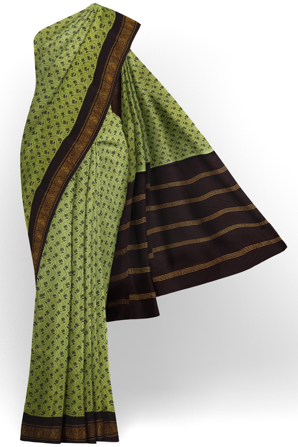 sri kumaran stores chungudi cotton saree pista green saree with one side zari border 120221213