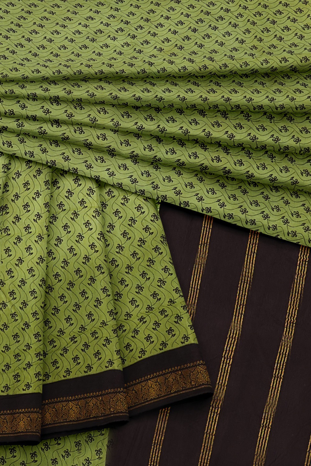 sri kumaran stores chungudi cotton saree pista green saree with one side zari border 420221213