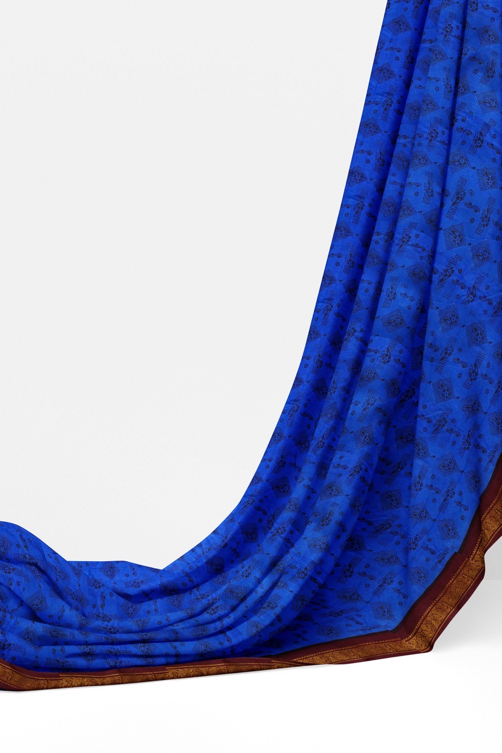 sri kumaran stores chungudi cotton saree royal blue saree with purple zari one side border 320221213