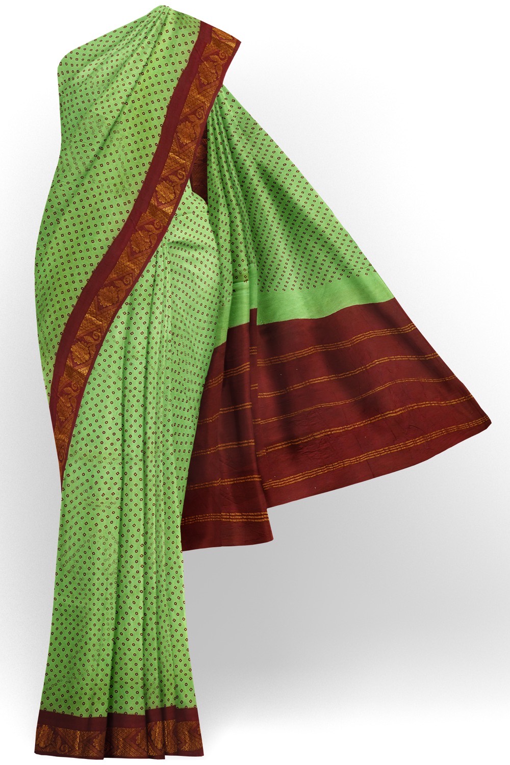 sri kumaran stores chungudi cotton saree teal green saree with maroon border 120221213