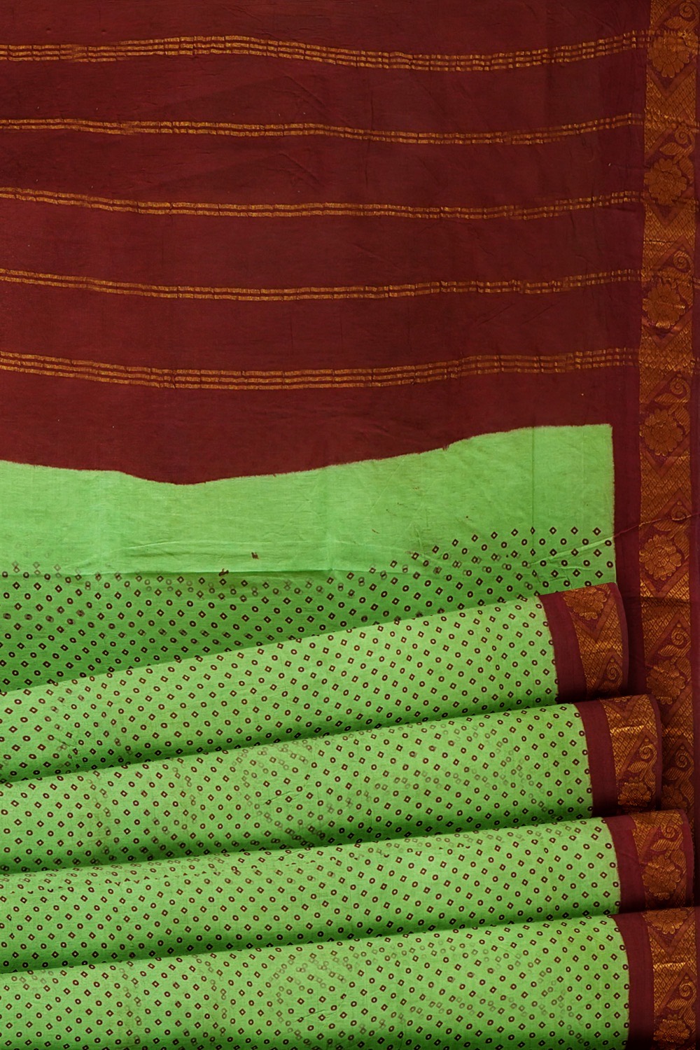 sri kumaran stores chungudi cotton saree teal green saree with maroon border 520221213