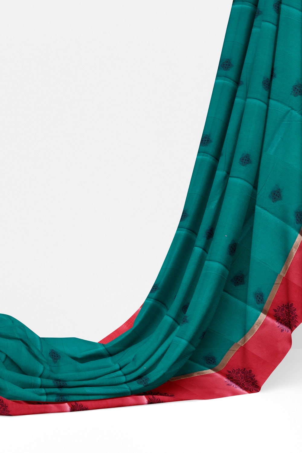 sri kumaran stores cikocotton saree green saree with golden and red border 320221213