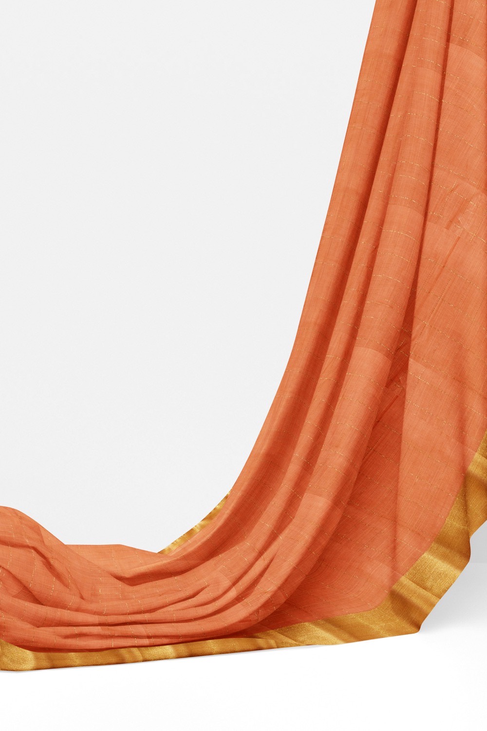sri kumaran stores cikocotton saree orange saree with golden border 320221213