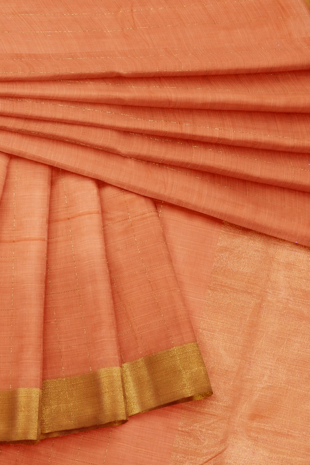 sri kumaran stores cikocotton saree orange saree with golden border 420221213