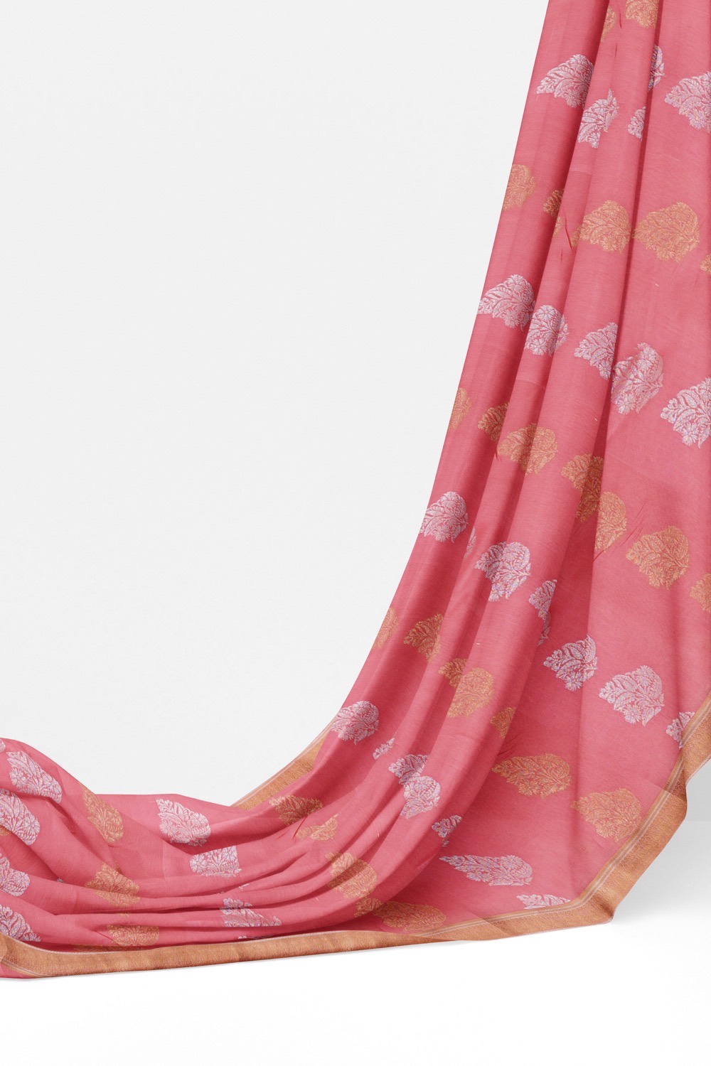 sri kumaran stores cikocotton saree pink saree with golden border 320221213