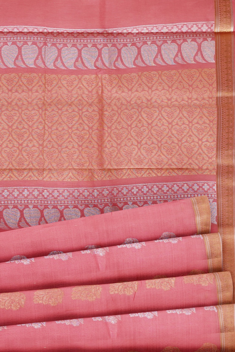 sri kumaran stores cikocotton saree pink saree with golden border 520221213