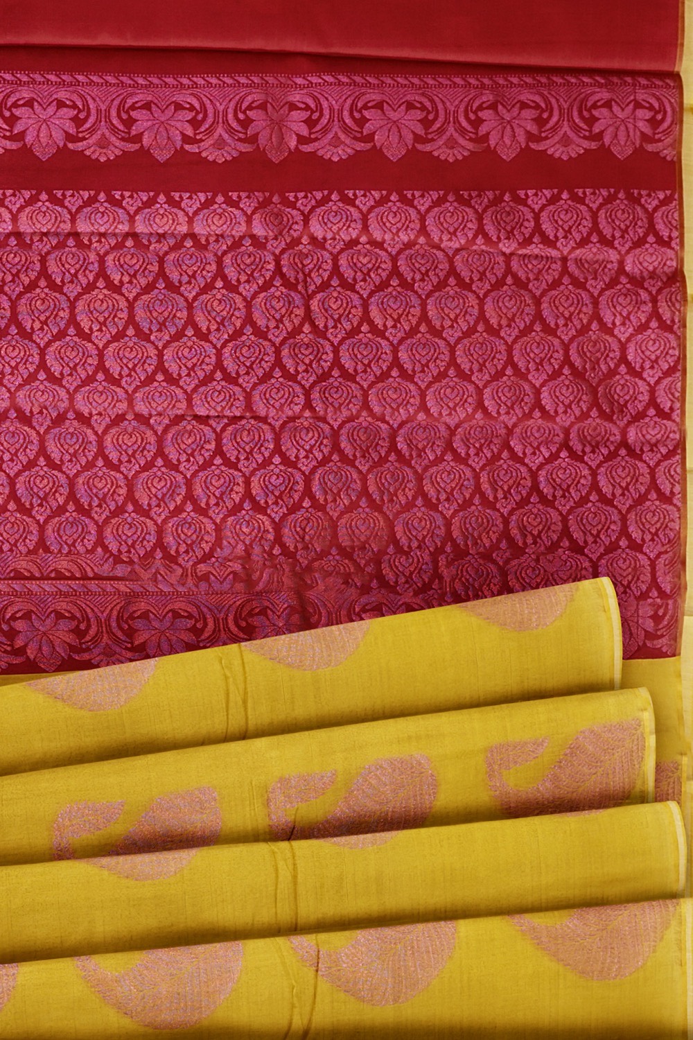 sri kumaran stores cikocotton saree yellow saree with golden floral border 520221213