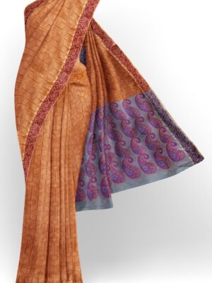 sri kumaran stores coimbatore cotton saree cinnamon brown saree with thread woven border 120221213