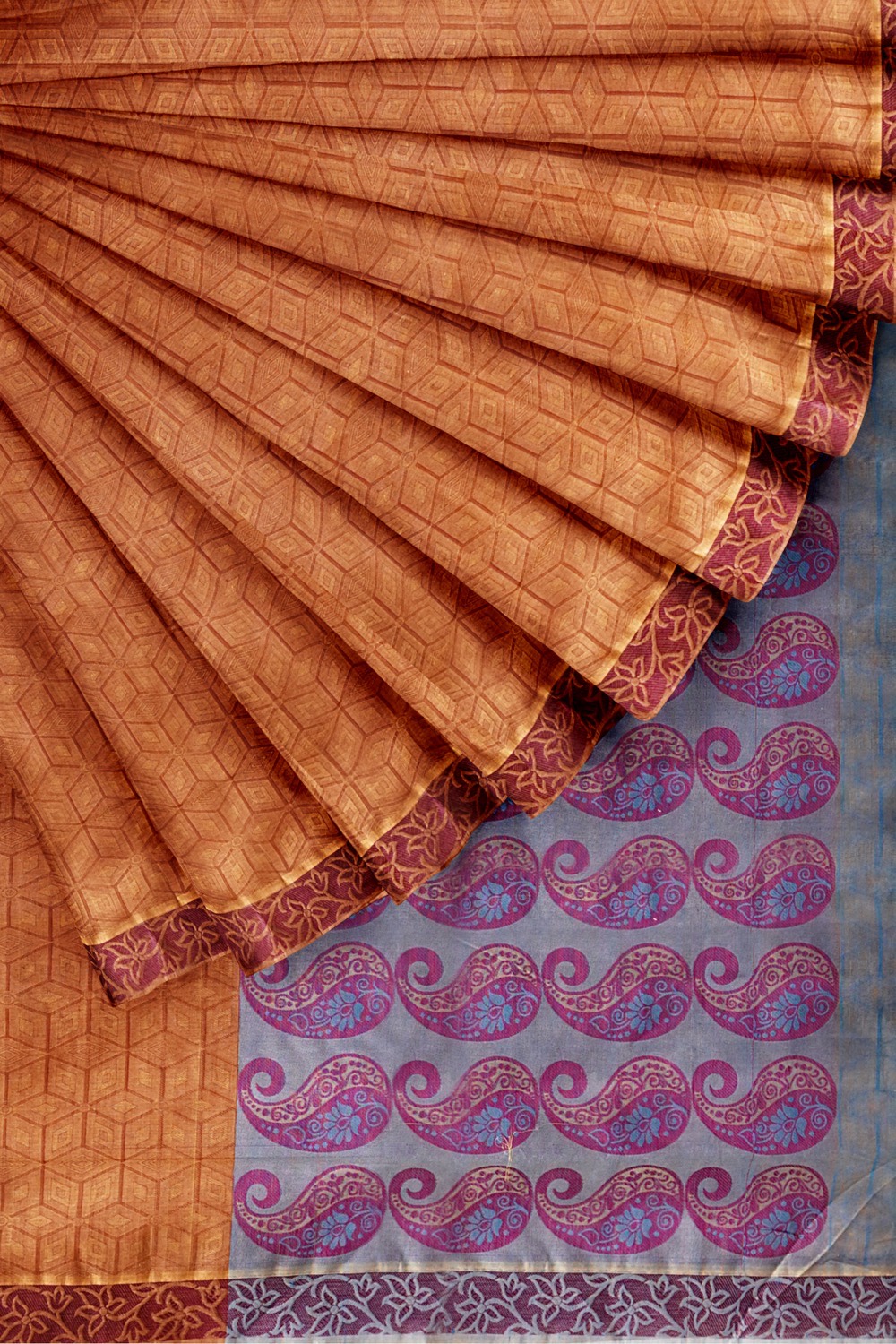 sri kumaran stores coimbatore cotton saree cinnamon brown saree with thread woven border 420221213
