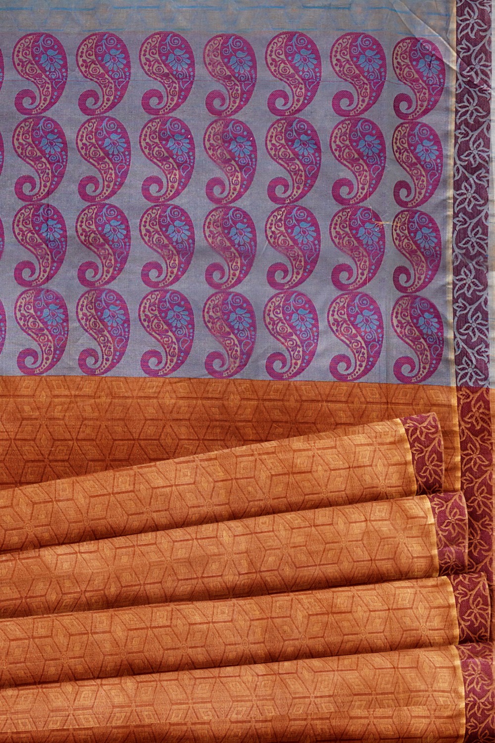 sri kumaran stores coimbatore cotton saree cinnamon brown saree with thread woven border 520221213