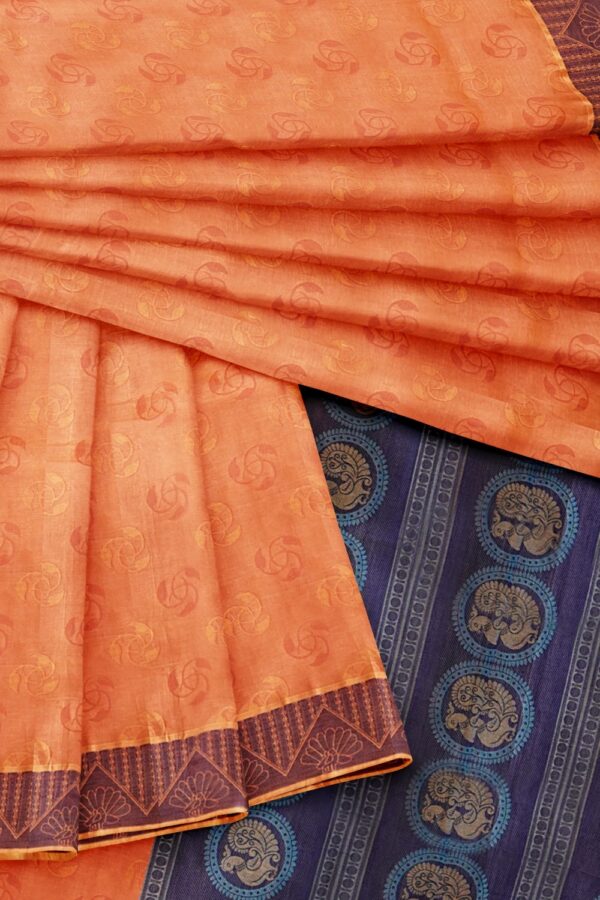 sri kumaran stores coimbatore cotton saree coral color saree with magenta border 420221213