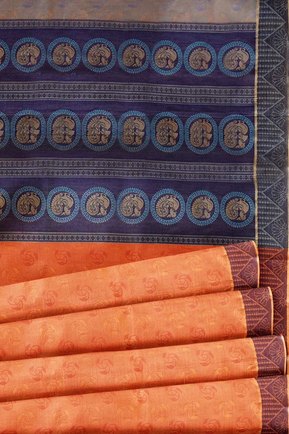 sri kumaran stores coimbatore cotton saree coral color saree with magenta border 520221213