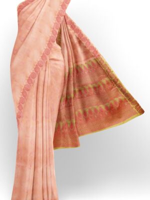 sri kumaran stores coimbatore cotton saree dual shade of pink and orange with thread woven border 120221213