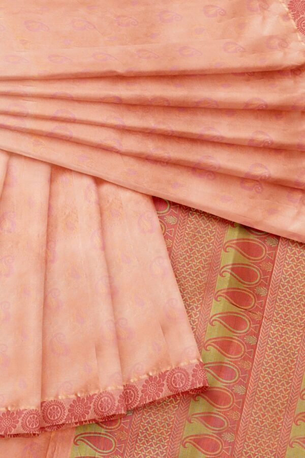 sri kumaran stores coimbatore cotton saree dual shade of pink and orange with thread woven border 420221213
