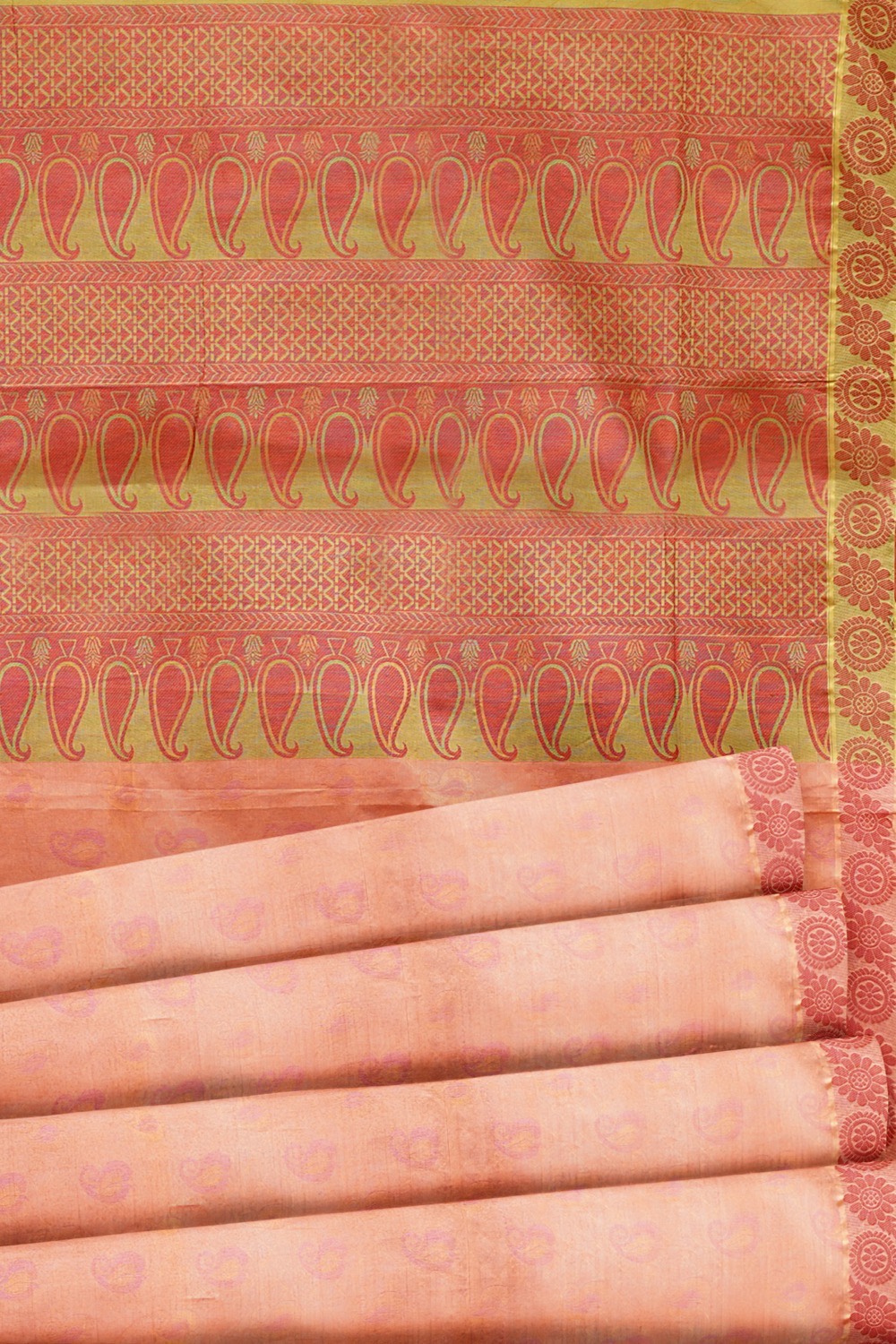 sri kumaran stores coimbatore cotton saree dual shade of pink and orange with thread woven border 520221213