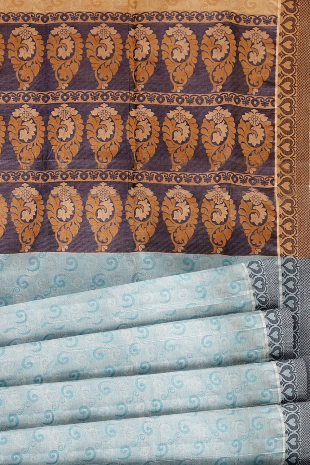 sri kumaran stores coimbatore cotton saree light blue saree with dark blue thread woven border 520221213