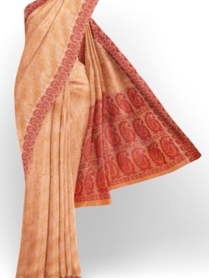 sri kumaran stores coimbatore cotton saree light orange saree with red thread woven border 120221213
