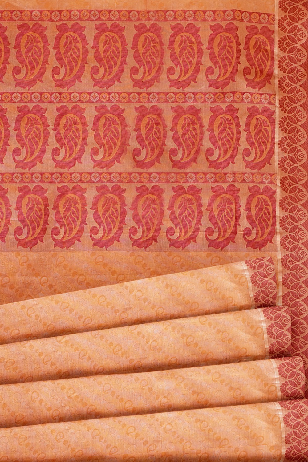 sri kumaran stores coimbatore cotton saree light orange saree with red thread woven border 520221213
