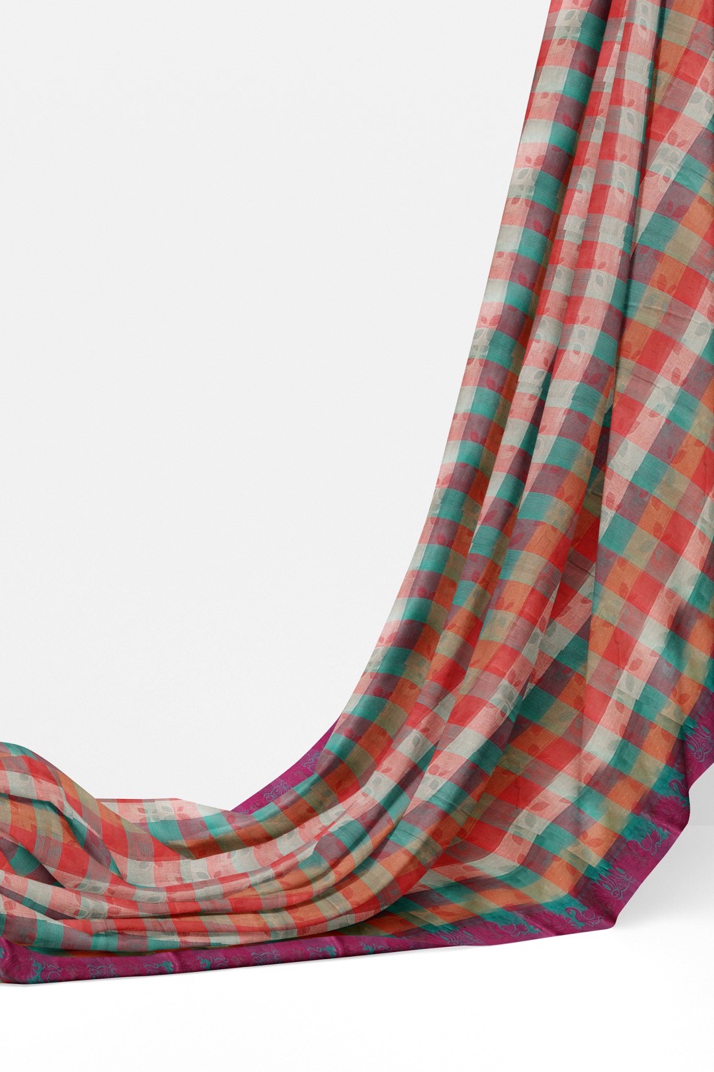 sri kumaran stores coimbatore cotton saree multi color checks saree with purple border 320221213