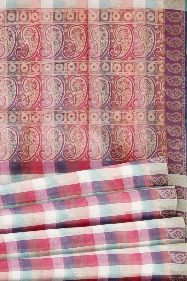 sri kumaran stores coimbatore cotton saree multi color checks saree with thread woven border 520221213