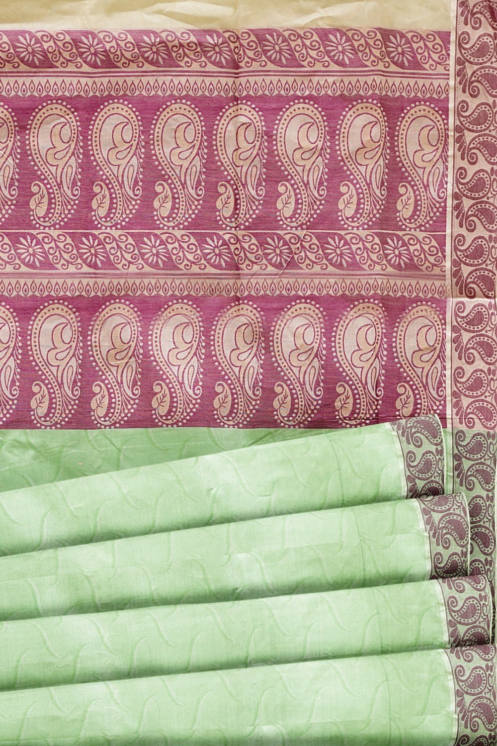 sri kumaran stores coimbatore cotton saree pista green and purple saree with thread woven border 520221213