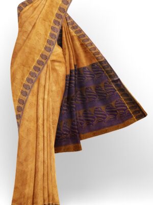 sri kumaran stores coimbatore cotton saree tawny brown saree with thread woven border 120221213