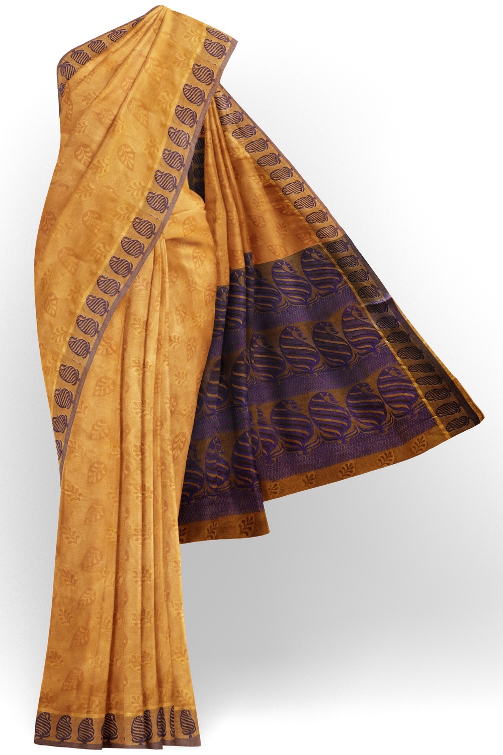 sri kumaran stores coimbatore cotton saree tawny brown saree with thread woven border 120221213