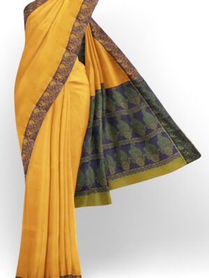 sri kumaran stores coimbatore cotton saree yellow saree with thread woven purple border 120221213