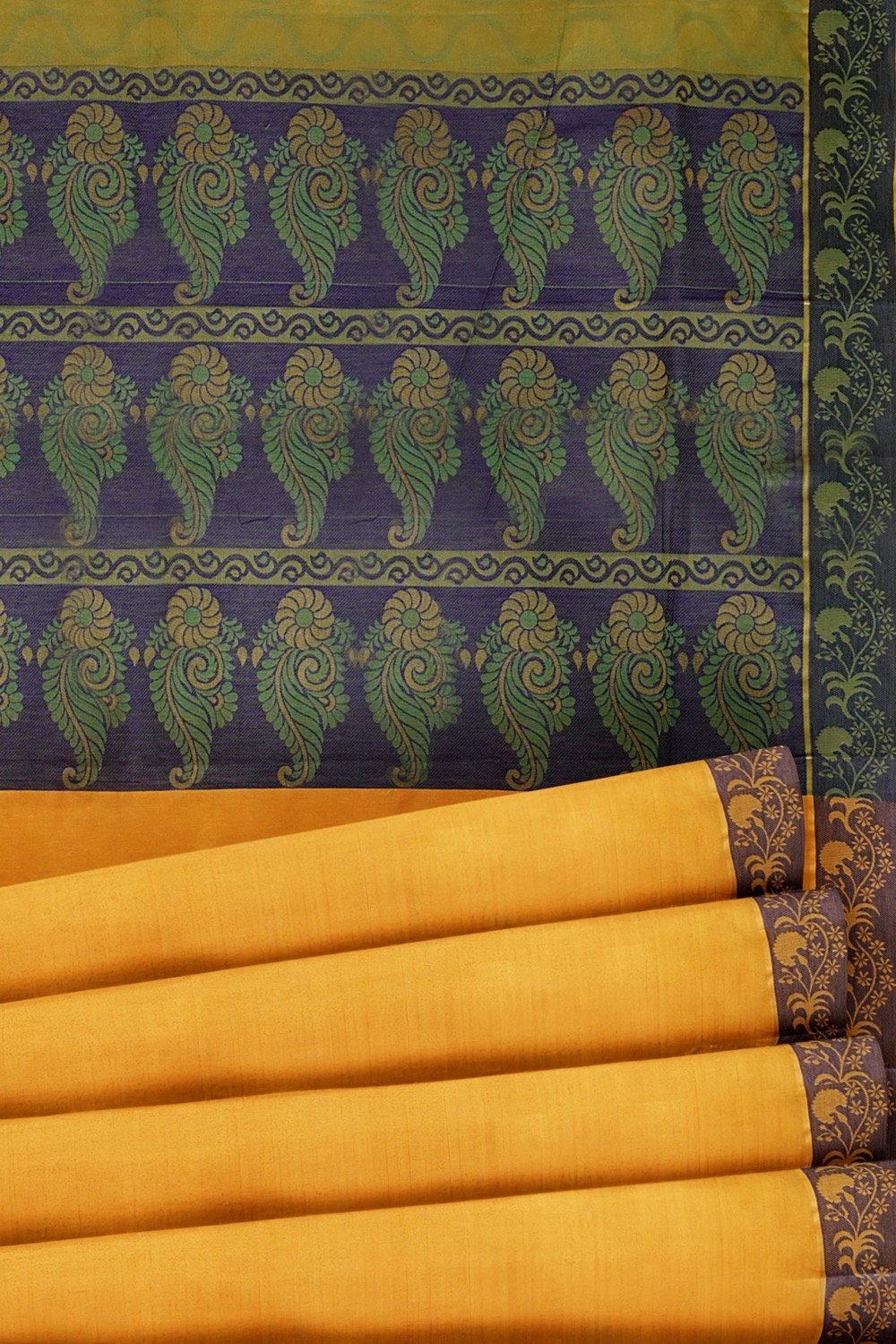 sri kumaran stores coimbatore cotton saree yellow saree with thread woven purple border 520221213
