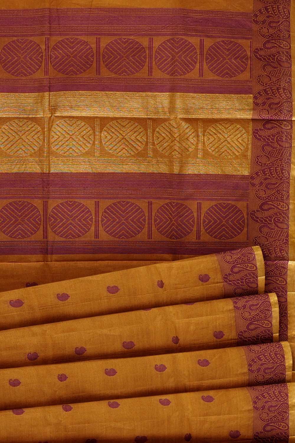 sri kumaran stores kora cotton saree brown saree with pink border 5