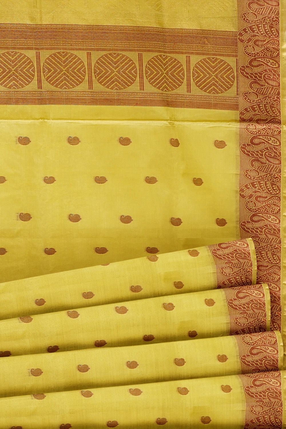 sri kumaran stores kora cotton saree cream colour saree with brown border 5