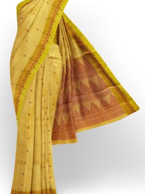 sri kumaran stores kora cotton saree light greenish saree with green border 1