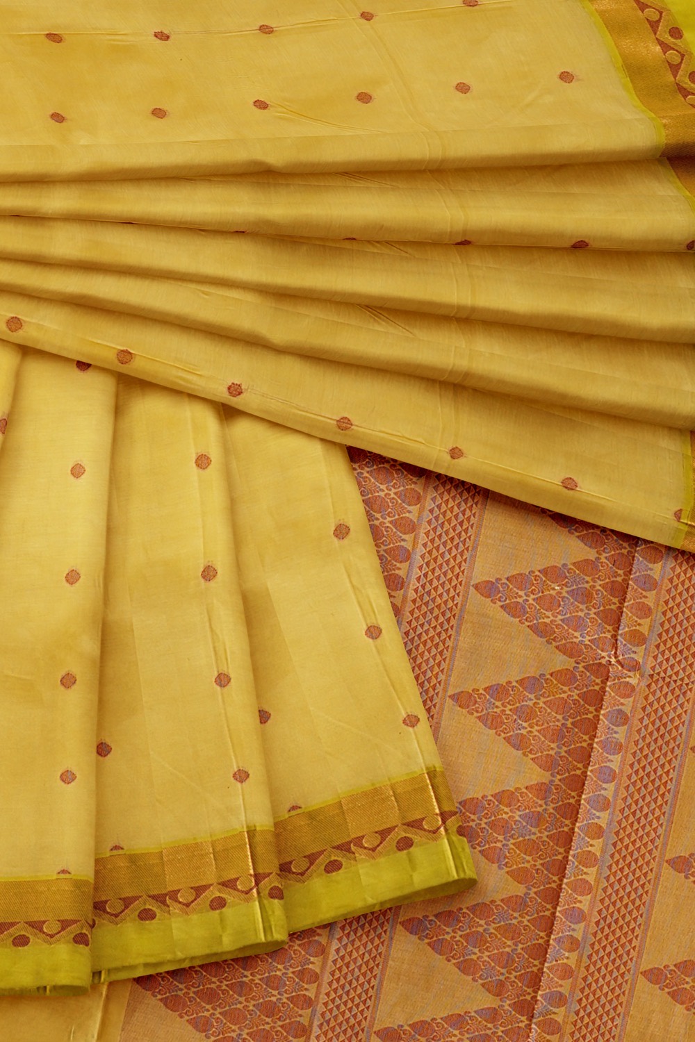 sri kumaran stores kora cotton saree light greenish saree with green border 4