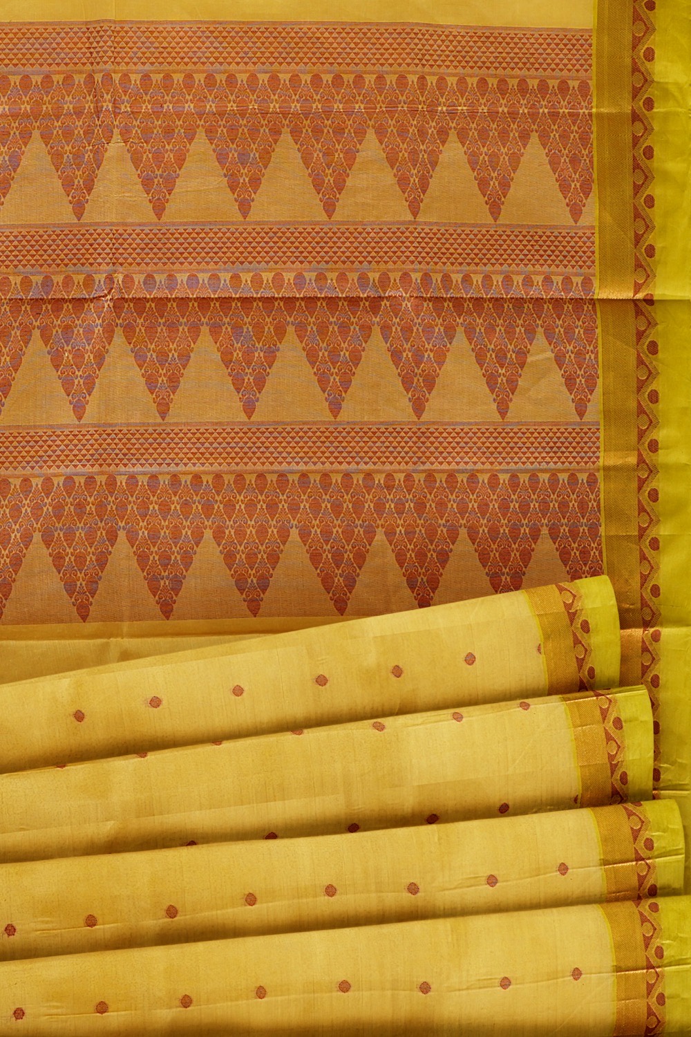 sri kumaran stores kora cotton saree light greenish saree with green border 5