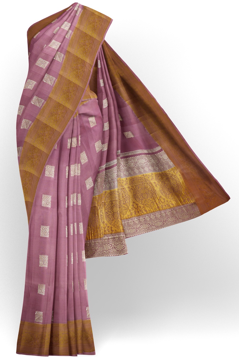 sri kumaran stores mysuru silk saree baby pink saree with silver and and golden zari 1