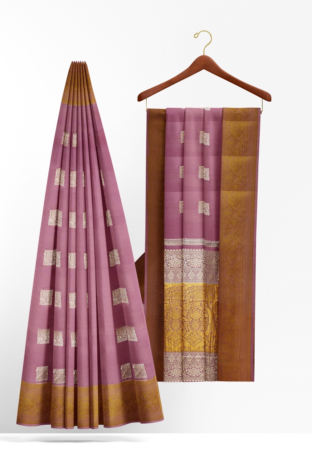 sri kumaran stores mysuru silk saree baby pink saree with silver and and golden zari 2