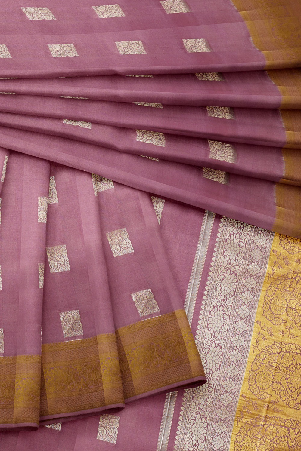sri kumaran stores mysuru silk saree baby pink saree with silver and and golden zari 4