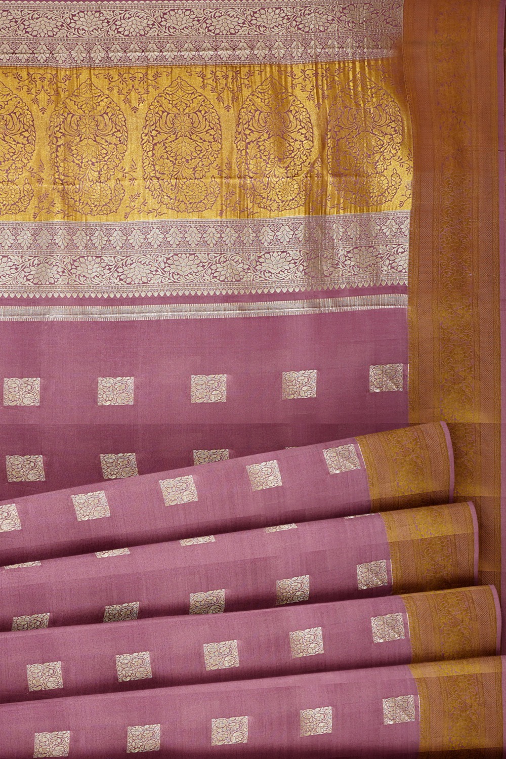 sri kumaran stores mysuru silk saree baby pink saree with silver and and golden zari 5