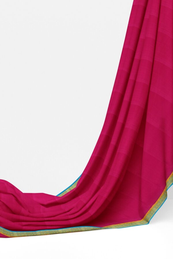 sri kumaran stores mysuru silk saree dark pink saree with dodger blue pallu and border 3