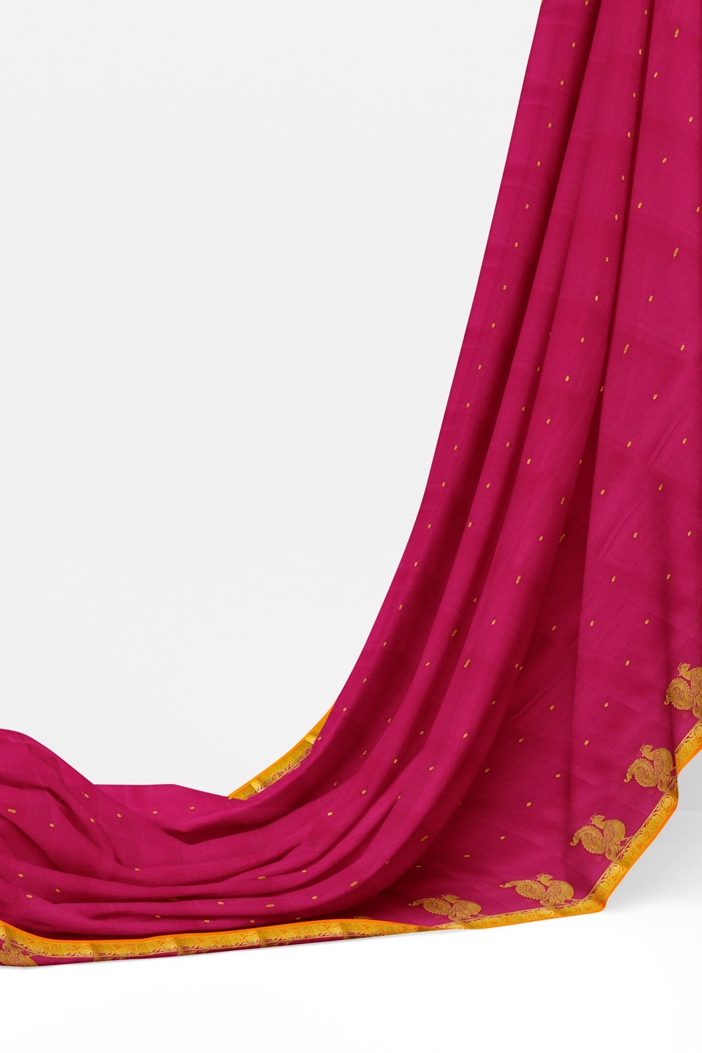 sri kumaran stores mysuru silk saree dark pink saree with orange border and pallu 3