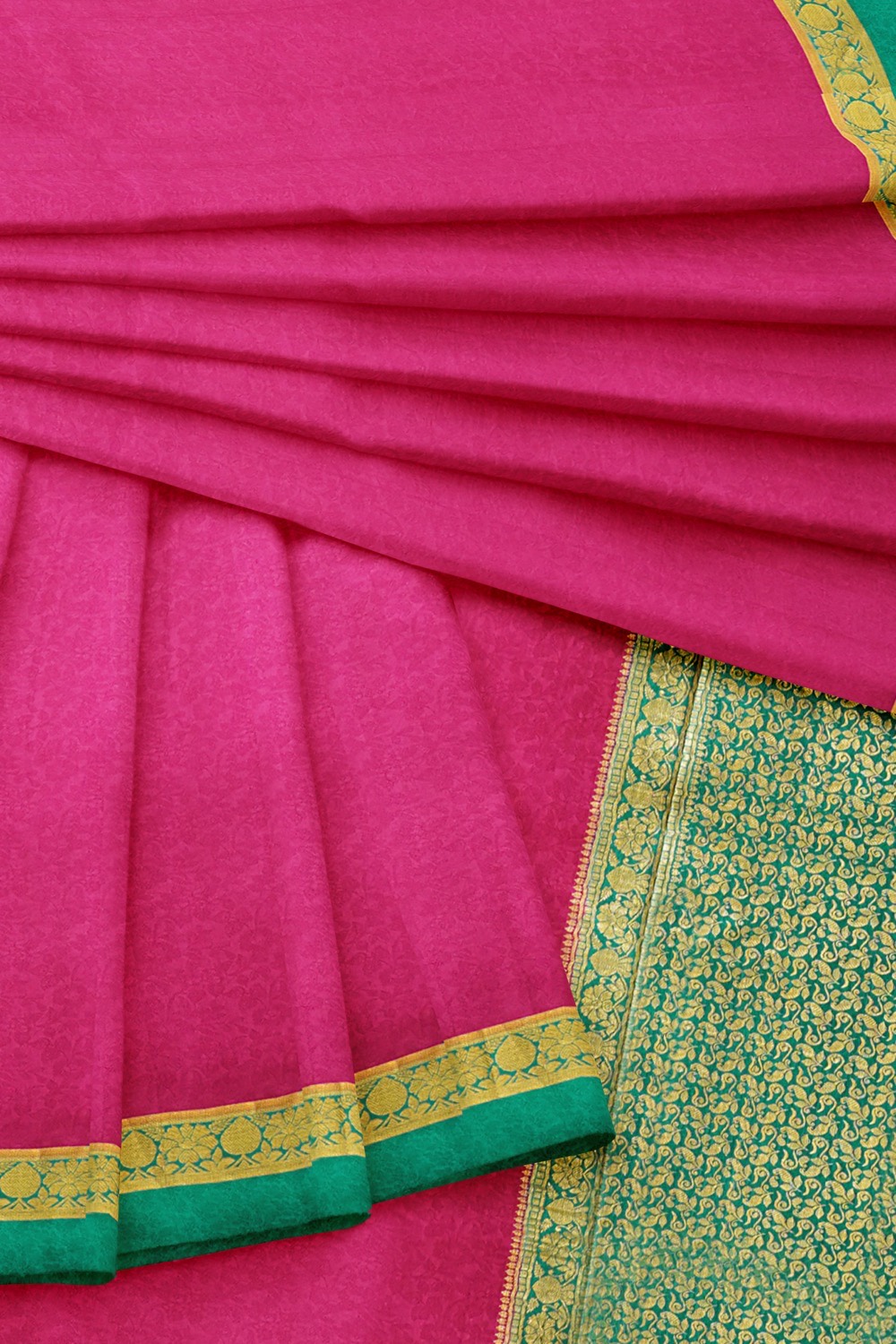 sri kumaran stores mysuru silk saree dark pink saree with tarquoise blue border 4