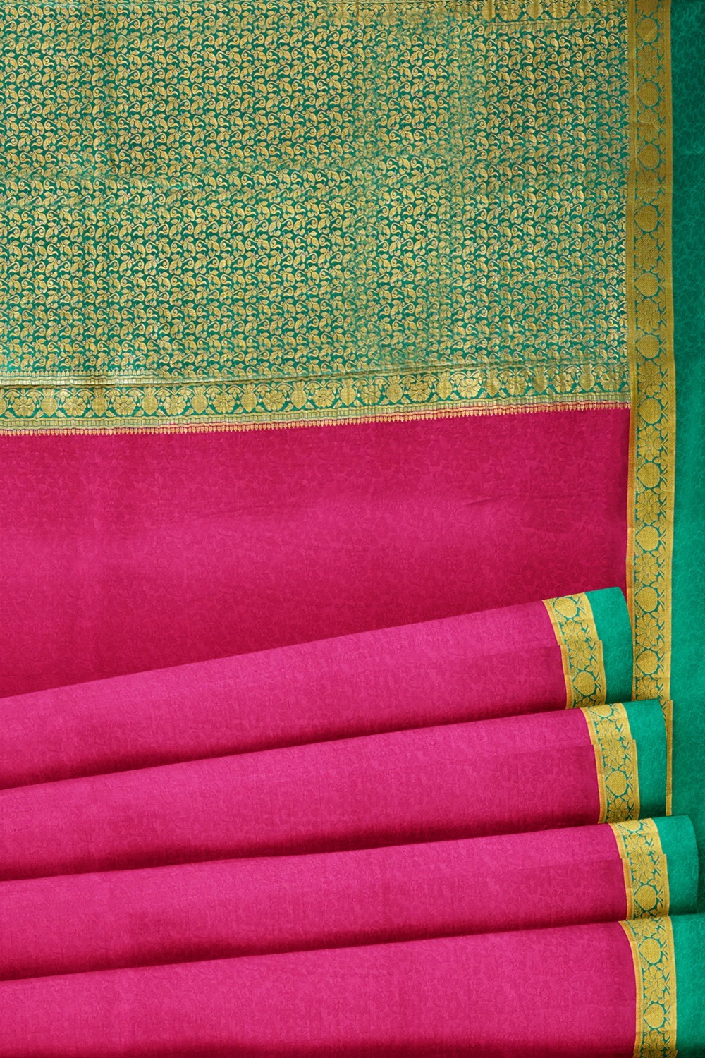 sri kumaran stores mysuru silk saree dark pink saree with tarquoise blue border 5