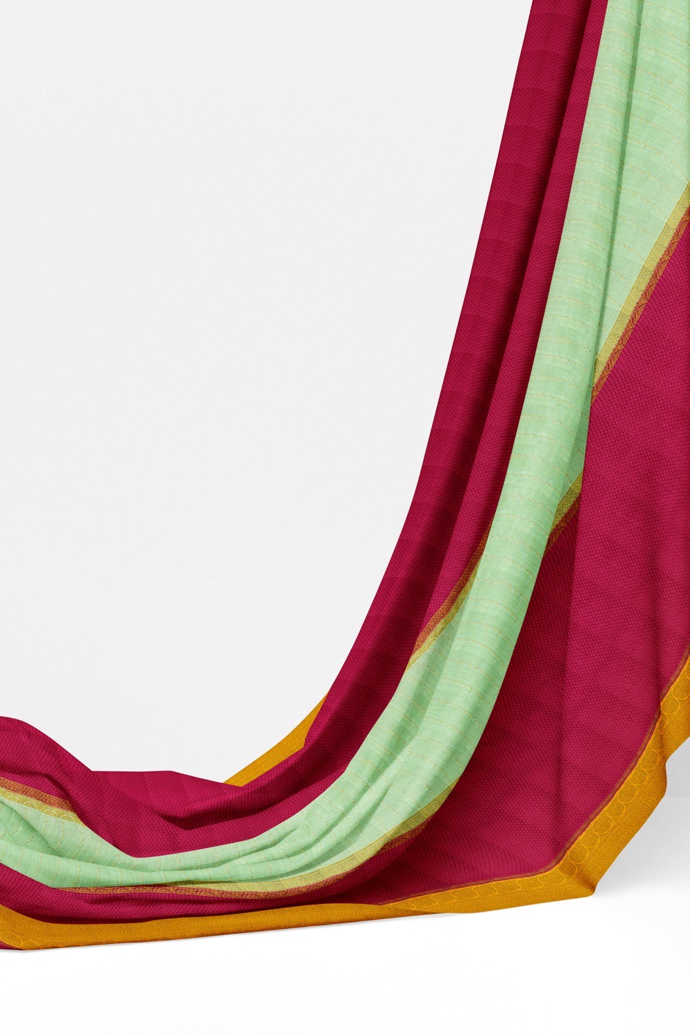 sri kumaran stores mysuru silk saree dark pink with light blue saree with golden zari border 3