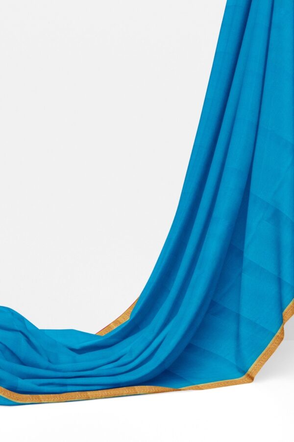 sri kumaran stores mysuru silk saree dodger blue saree with pink pallu and border 3
