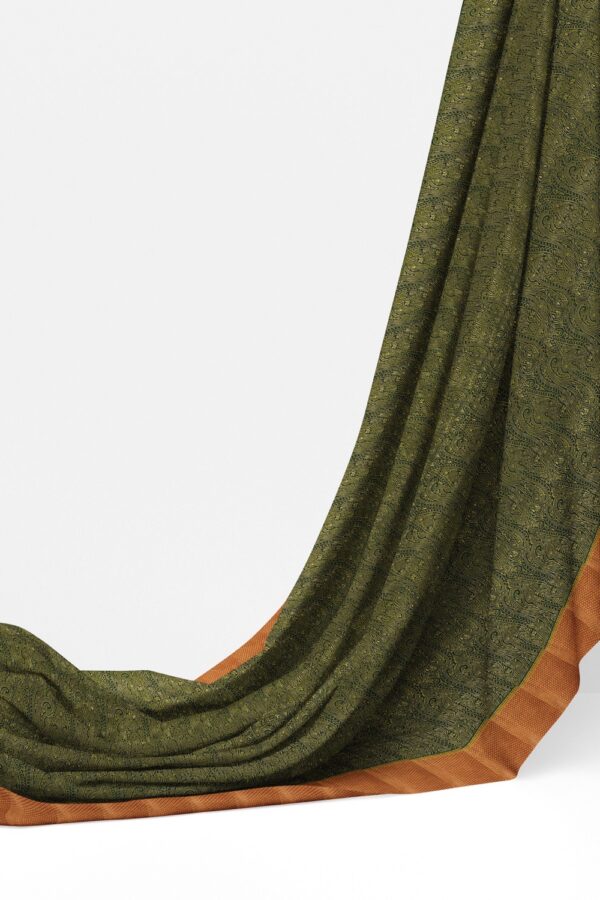 sri kumaran stores mysuru silk saree heavy zari work dark green saree with red border 3