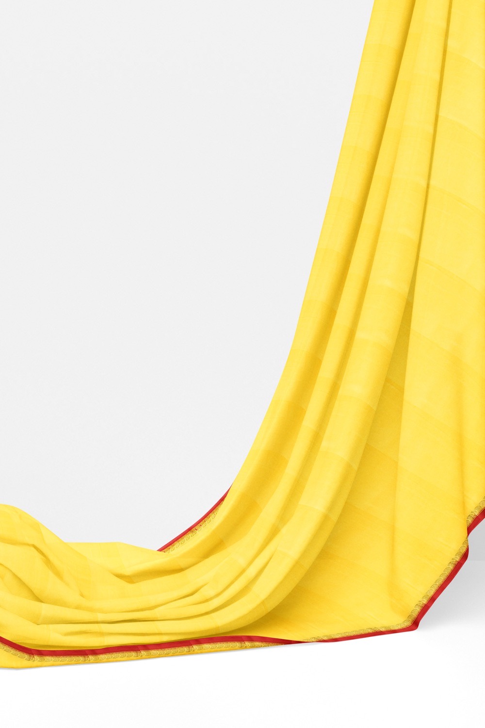 sri kumaran stores mysuru silk saree lagune yellow saree with raspberry red border 3