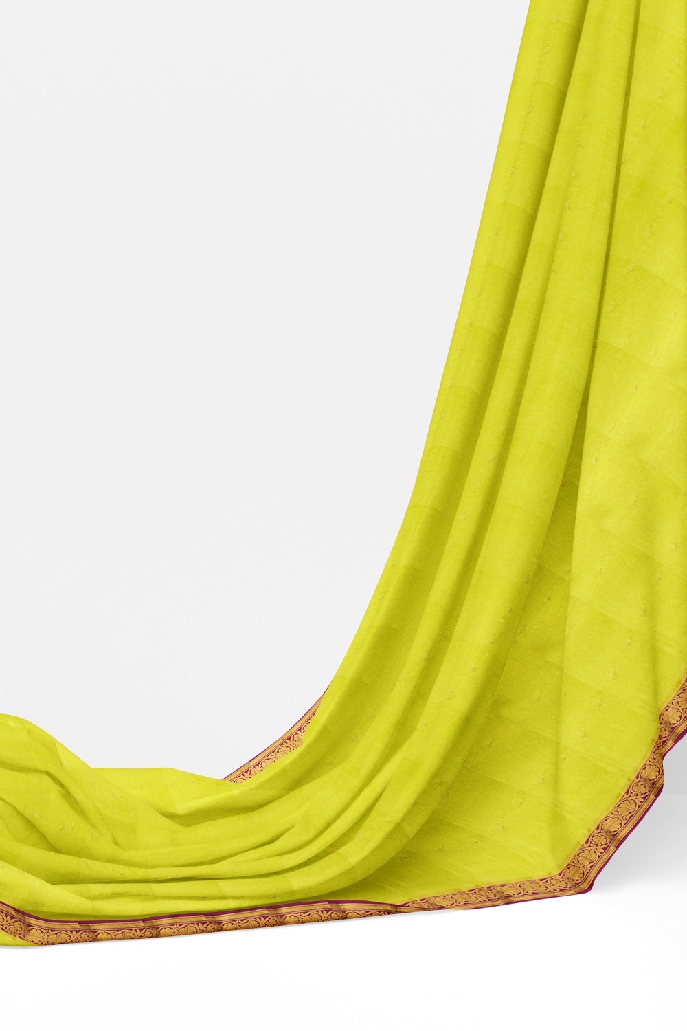 sri kumaran stores mysuru silk saree lime green saree with plum color pallu and border 3