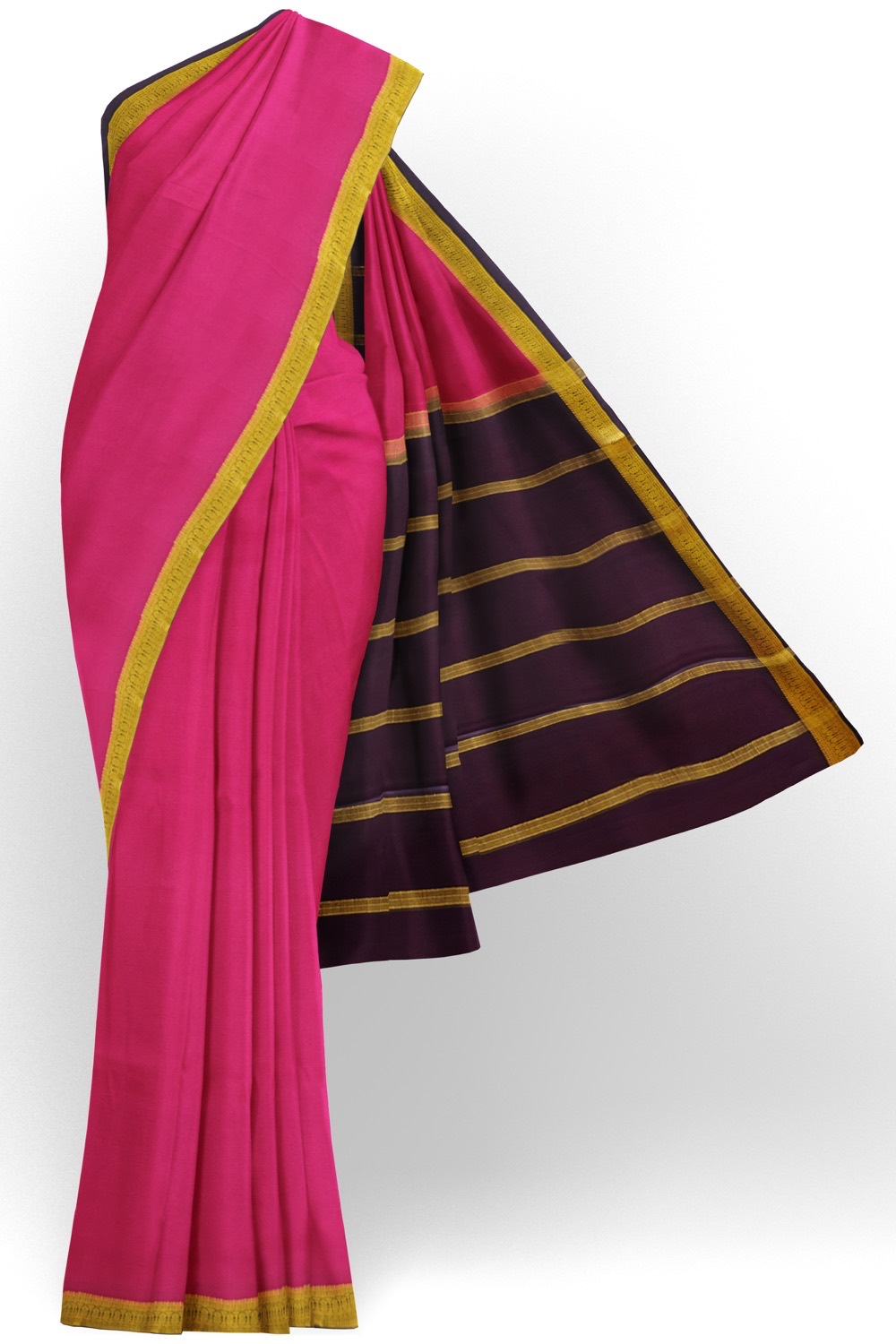 sri kumaran stores mysuru silk saree medium violet red saree with purple border 1